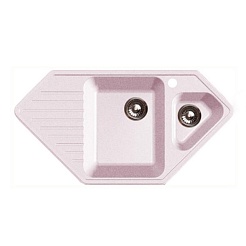 Granfest Мойка кухонная Corner GF-C950E Светло-розовый угловая – фотография-1